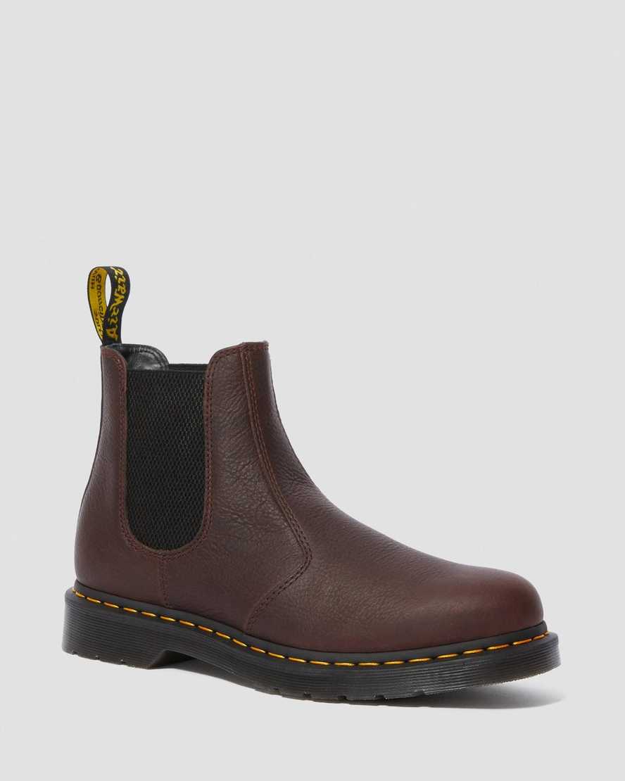 Dr. Martens 2976 Ambassador Lær Chelsea Støvler Dame Dyp Rød [0928FYJBN]